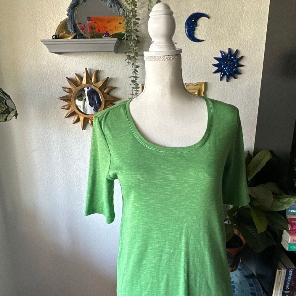 J. Jill Size Small pima dipped hem tunic Green - Picture 2 of 4